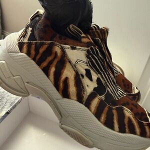 Jeffrey Campbell Zebra and Tiger Print Sneakers